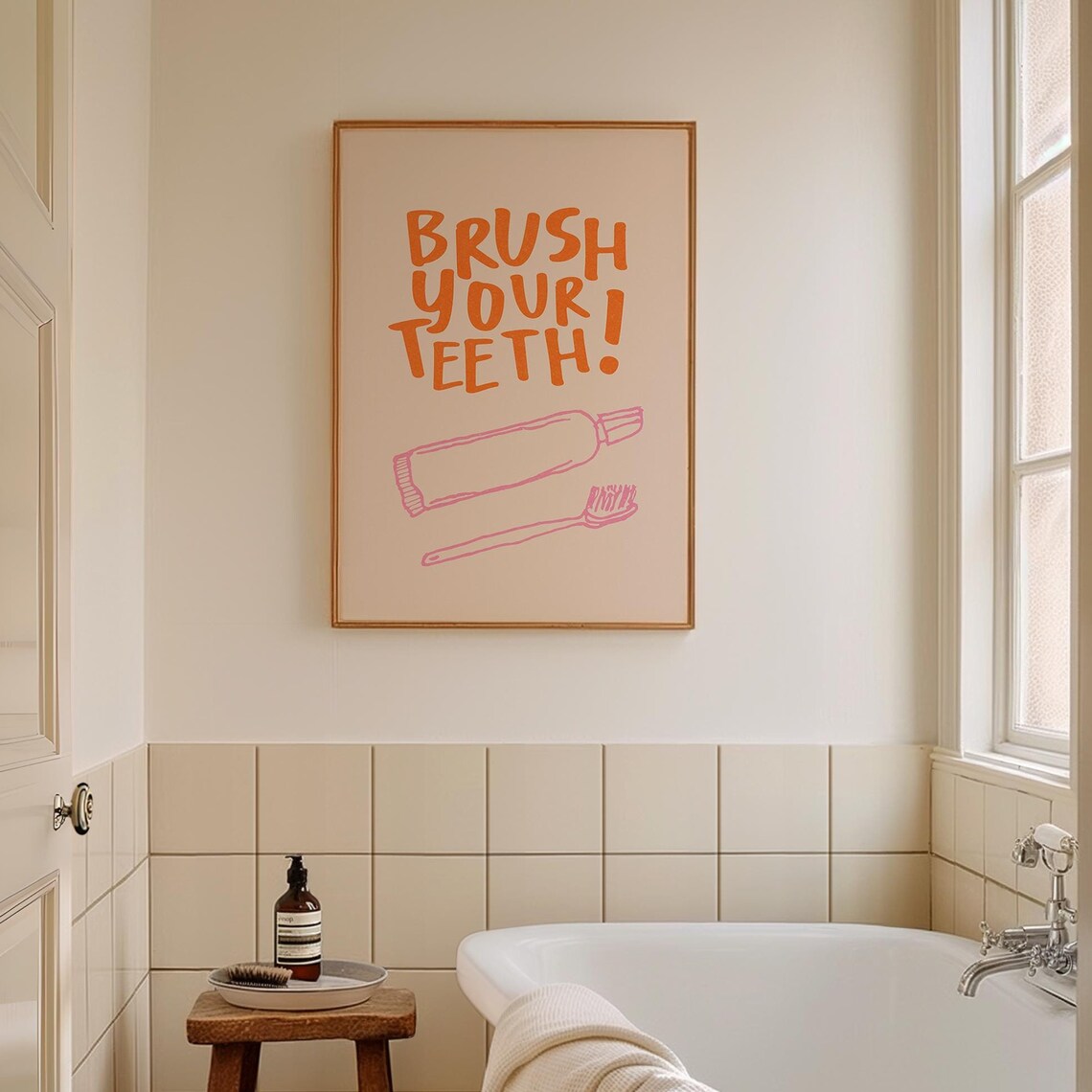 Brush Your Teeth Bathroom Wall Decor Art Print