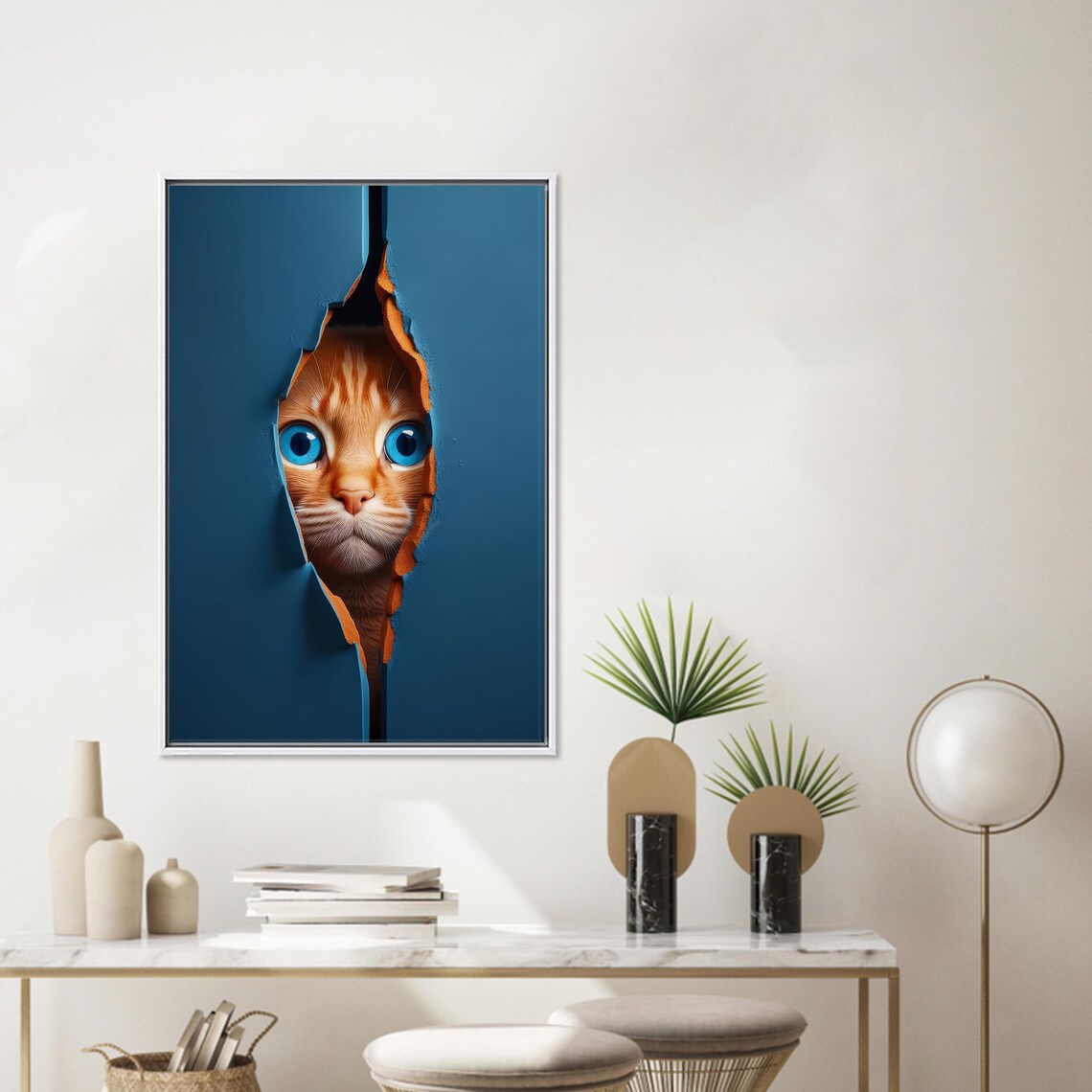 Cute Cat Art Print, Personalized Baby Gift - Image 4
