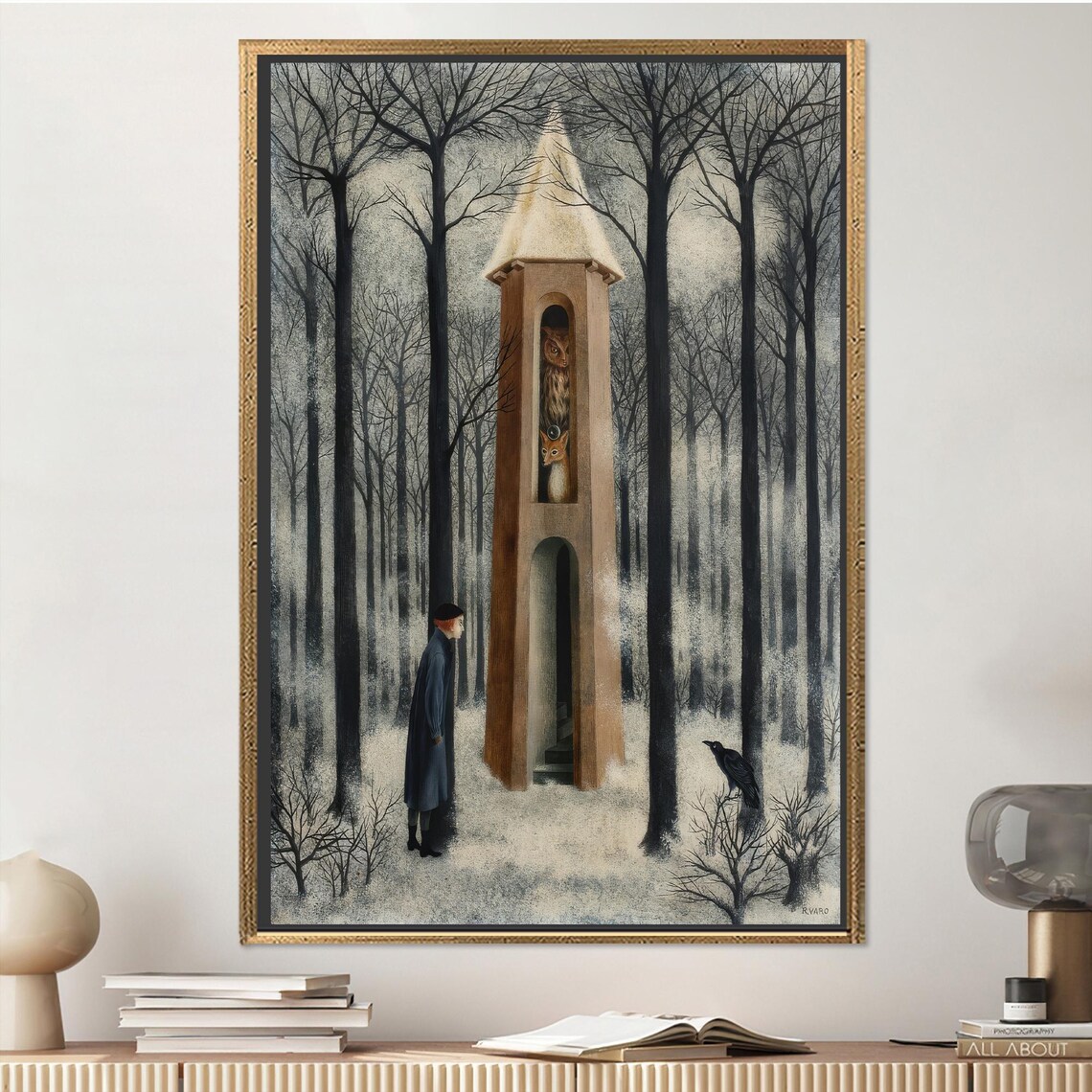 People And Animals On The Minaret In The Snowy Forest - Image 2