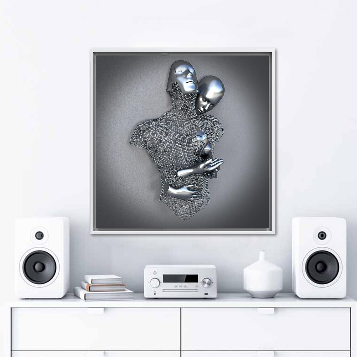 Modern 3D Bedroom Artwork, Personalized Couple Gift - Image 3