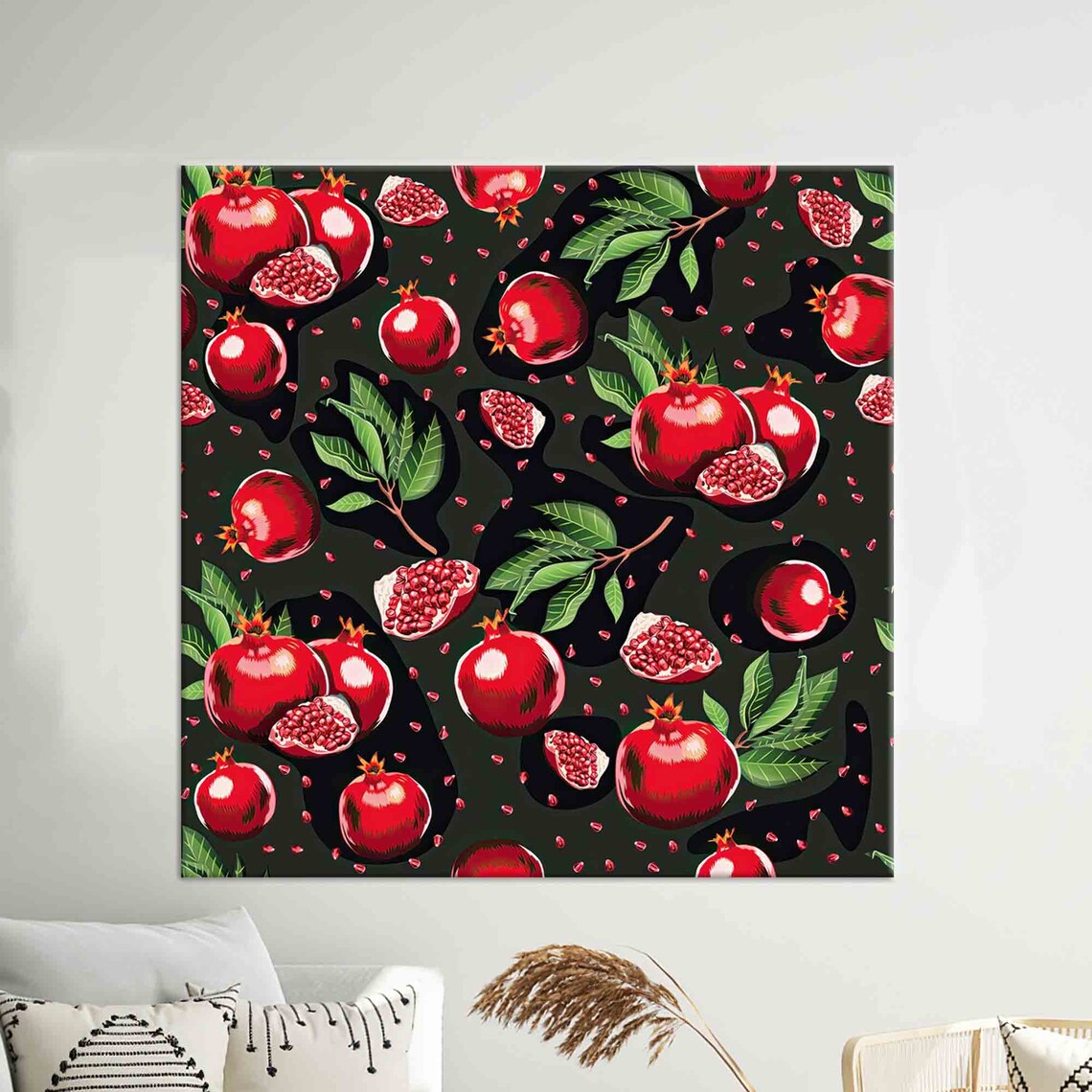 Pomegranate Art, Modern Kitchen Wall Decor