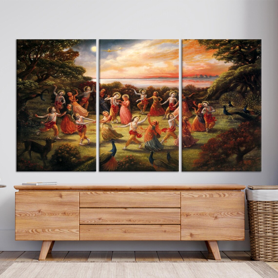 Radha Krishna Dance, Rasa Lila Art Print - Image 3