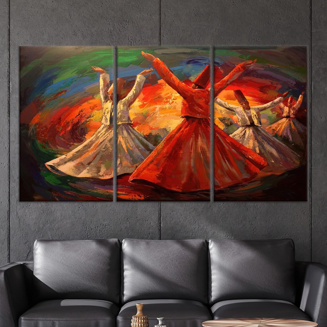 Whirling Dervish Abstract Painting, Muslim Wall Art - Image 3
