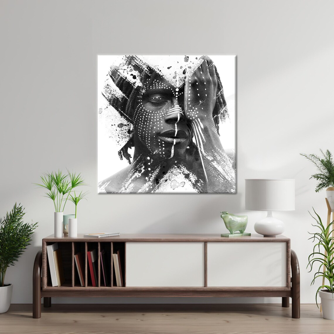 Abstract Glass African Portrait Art, Christmas Gifts