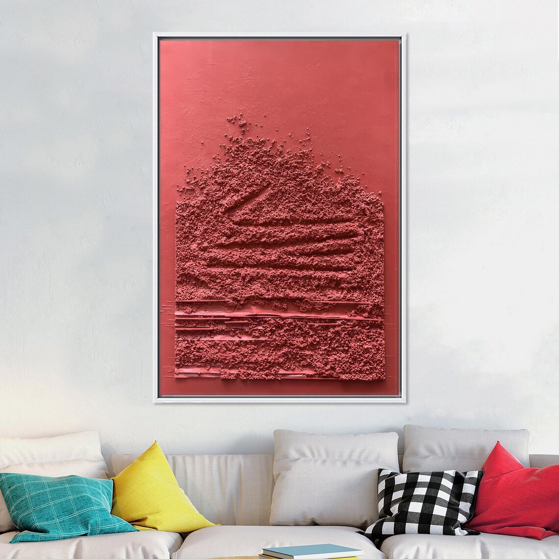 Abstract Red Wall Art Wedding Decor Abstract Modern Wall Decor Red Wall Decor Housewarming Gift Red Poster Tempered Glass - Image 4