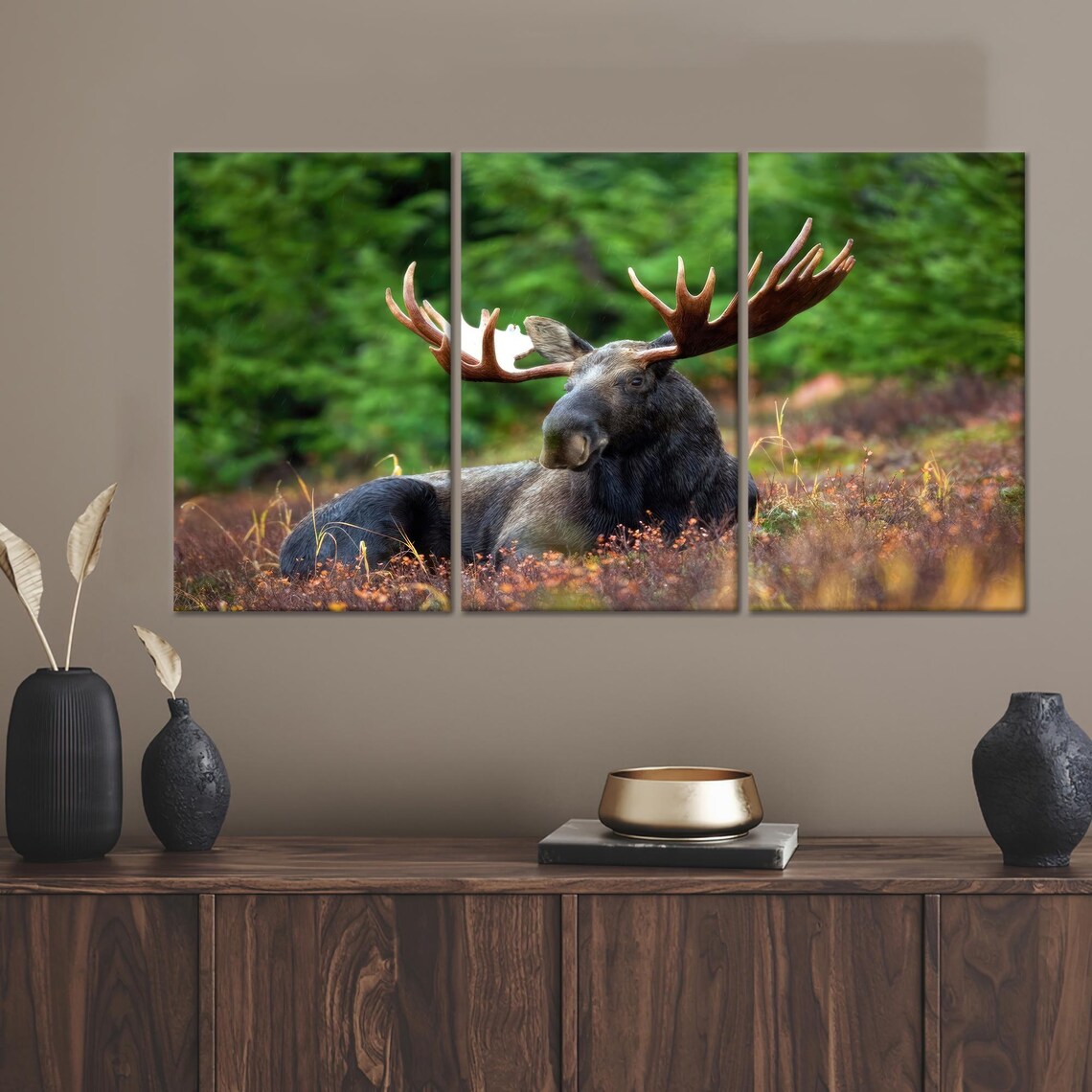 Elk and Moose Halloween Decor, Man Cave Art - Image 4