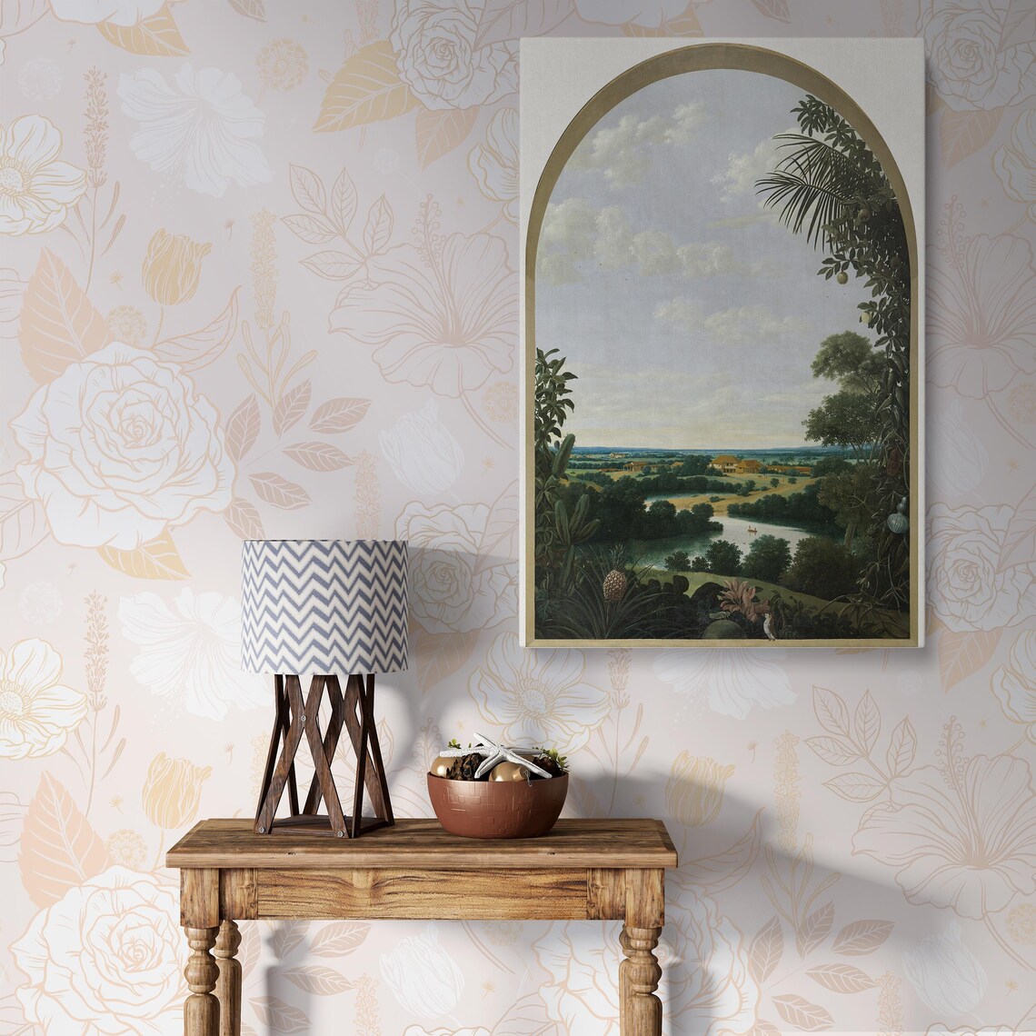Landscape In Brazil 1652, Historical Tropical Scenery
