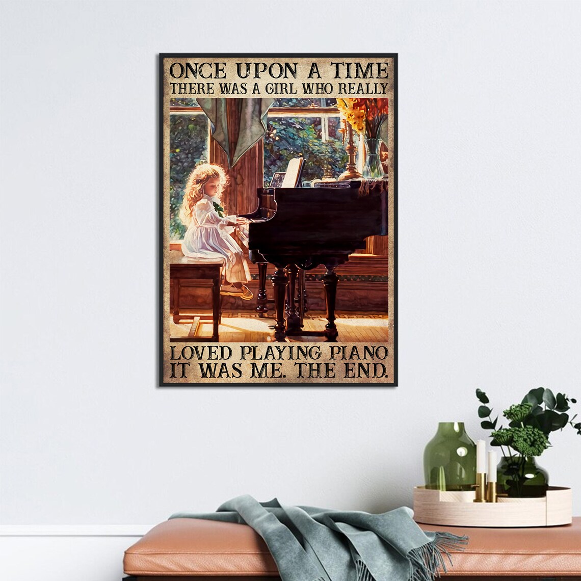 Little Girl Playing Piano Music Studio Art Print - Image 3