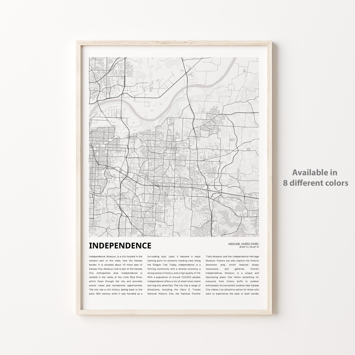 Independence Missouri Minimalist City Map Modern Decor Poster