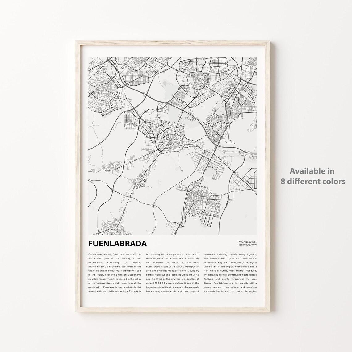 Fuenlabrada Map Print, Madrid Travel Poster