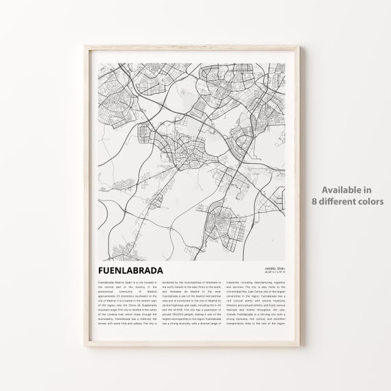 Fuenlabrada Map Print, Madrid Travel Poster
