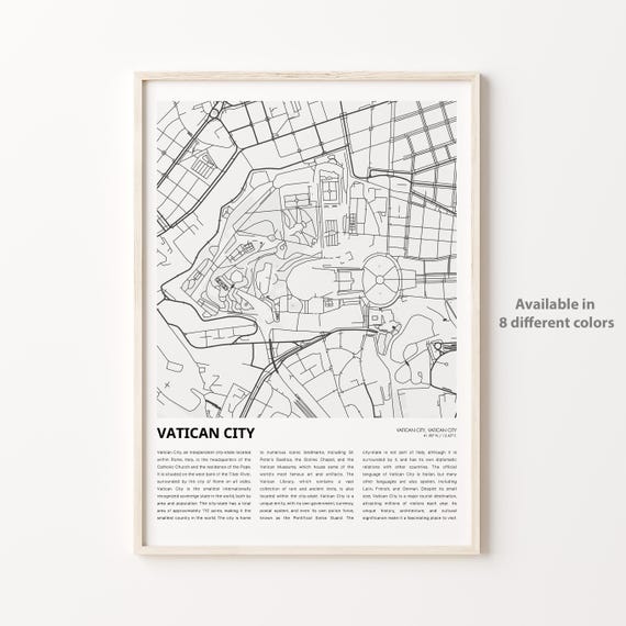 Vatican City Minimalist Street Map Poster of the Smallest Country