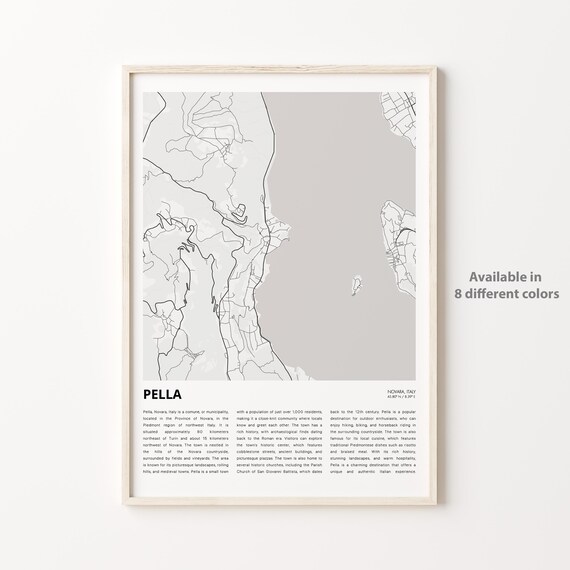 Pella Novara Italy Detailed Minimalist City Map Street Plan Poster