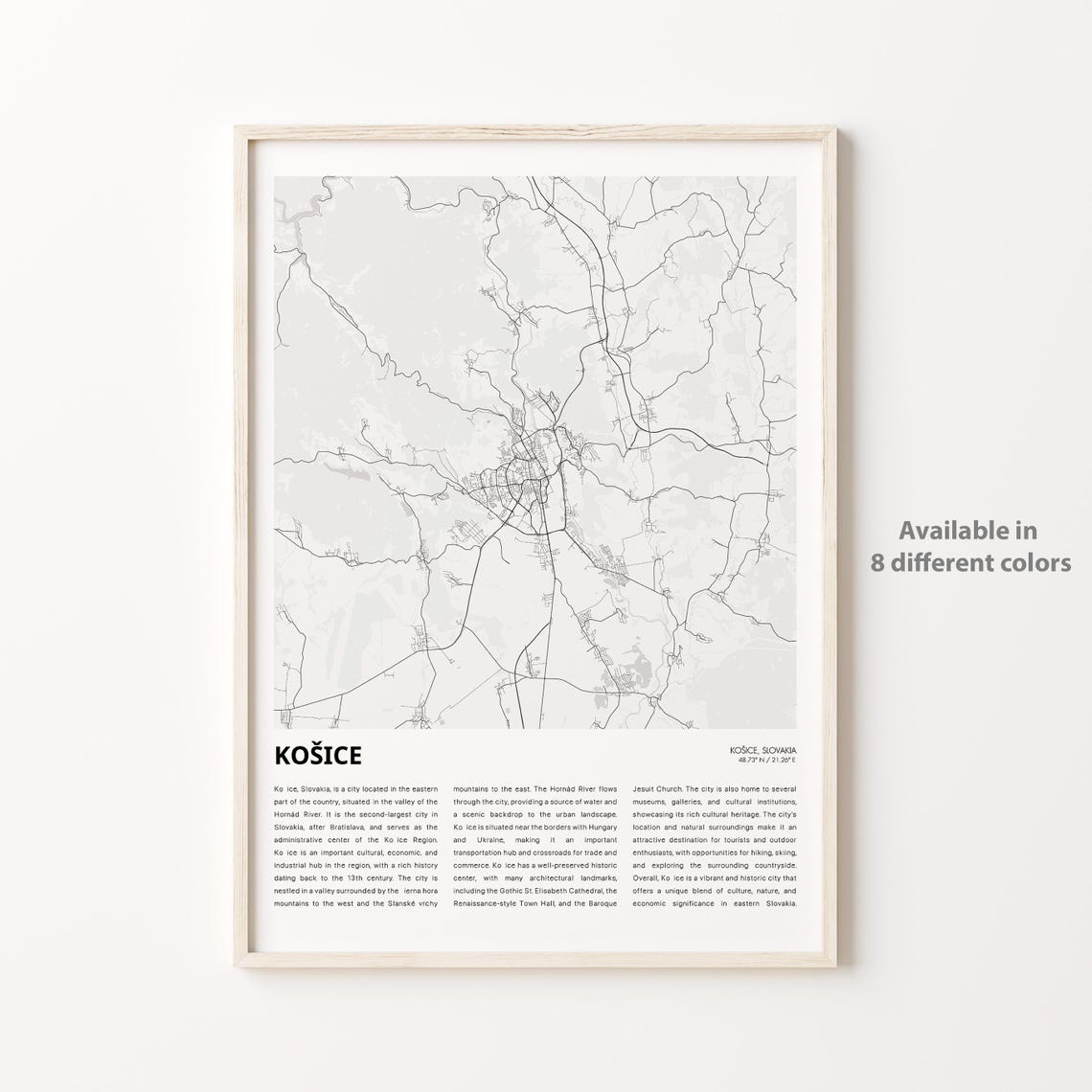 Koice Map Print Travel Wall Decor Art Housewarming Gift