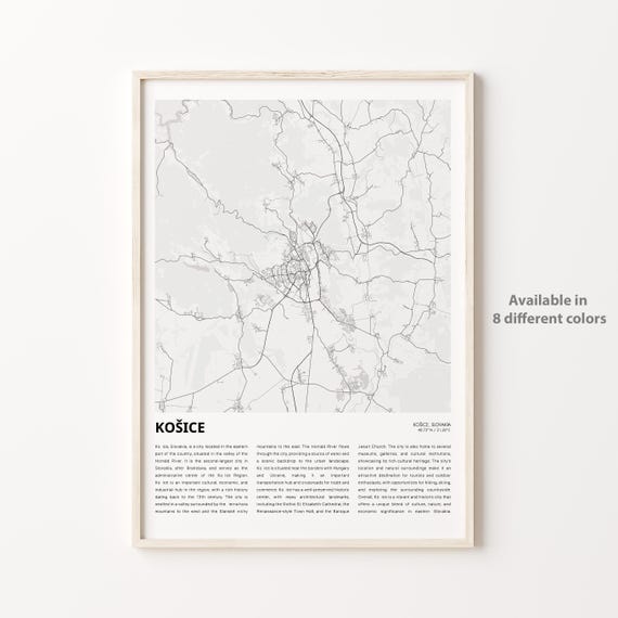 Koice Map Print Travel Wall Decor Art Housewarming Gift