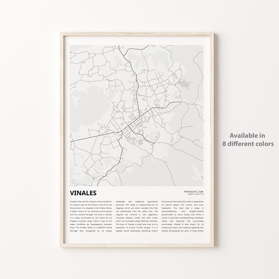 Vinales Pinar Del Rio Cuba Minimalist City Map Monochrome Travel Poster