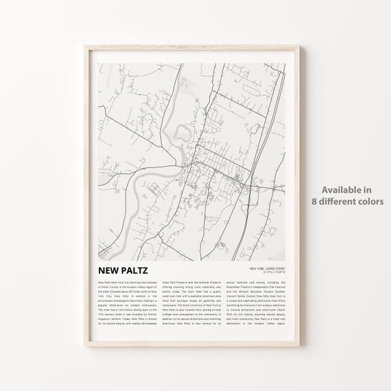New Paltz Map Print, Travel Wall Decor