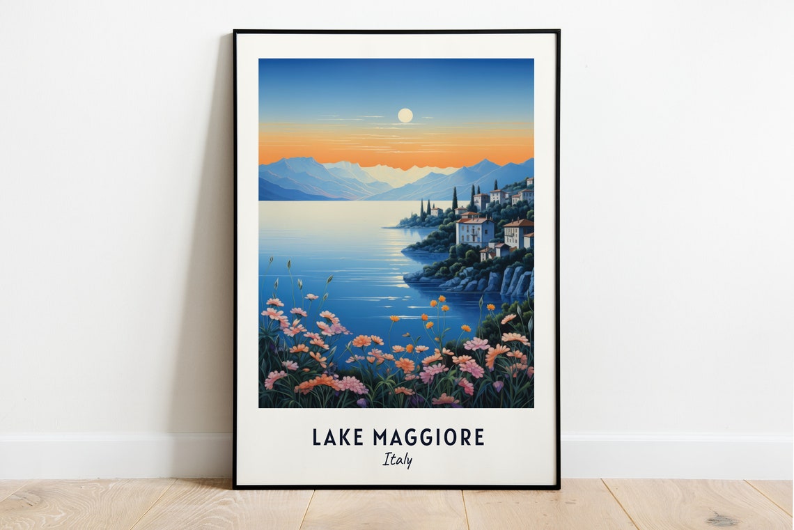 Lake Maggiore Italy Travel Print Wall Art Lake Maggiore Italy City Print Lake Maggiore Italy Travel Gift Lake Maggiore Italy Poster