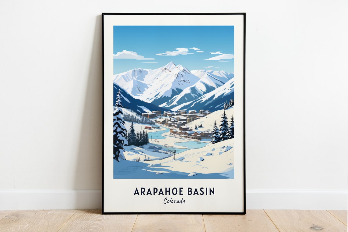 Arapahoe Basin Colorado Ski Resort Peak Snowy Mountain Poster - Image 3
