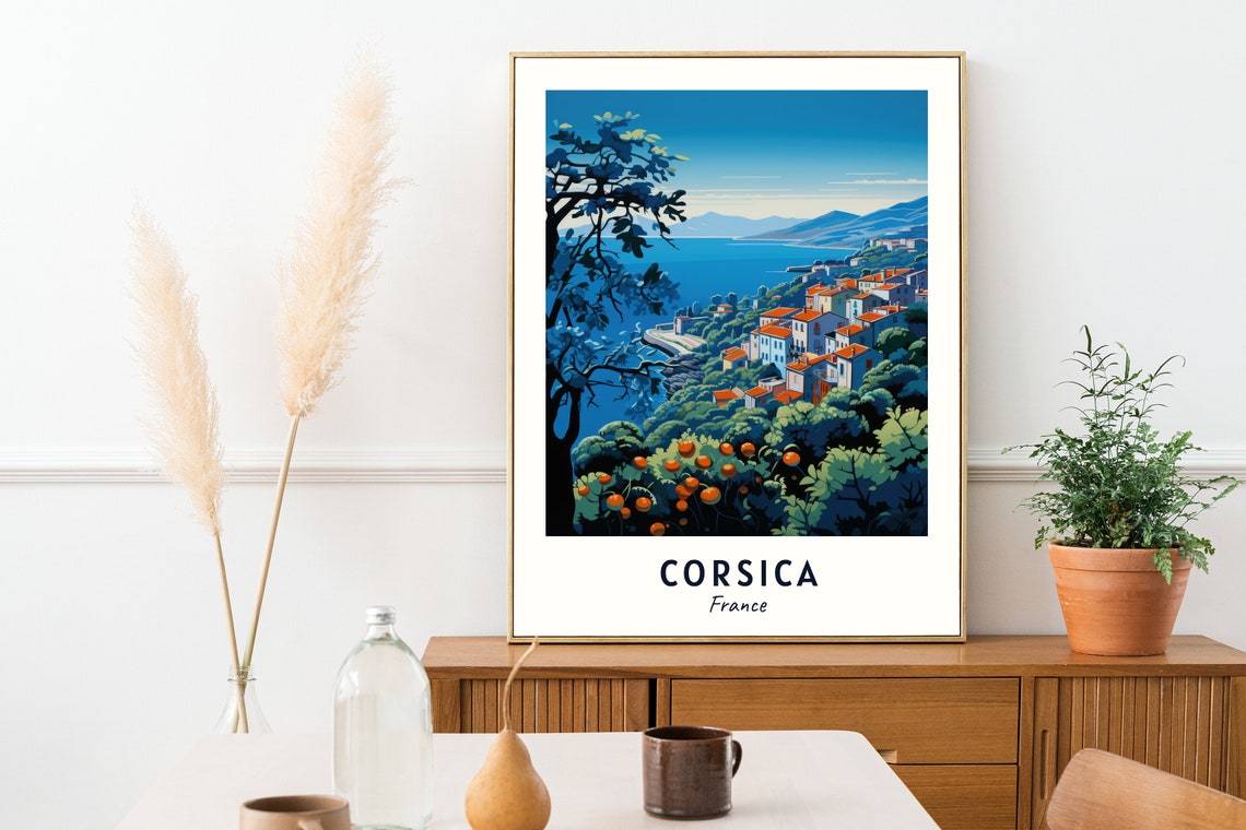 Corsica France Travel Print Wall Art Corsica France City Print Corsica France Travel Gift Corsica France Poster - Image 2