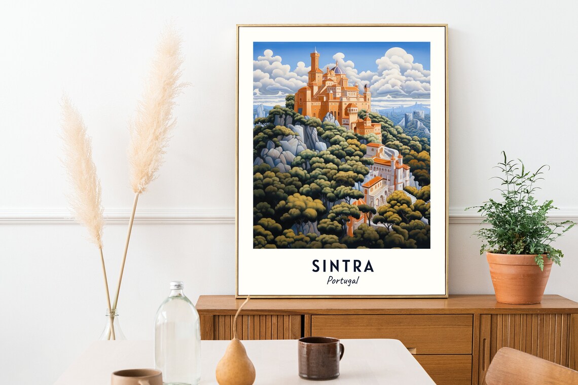 Pena Palace Sintra Portugal Colorful Forest Hilltop Castle Poster - Image 2