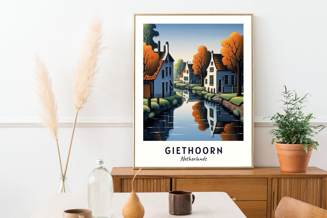 Giethoorn Netherlands Canal Village Autumn Trees Travel Poster - Image 2