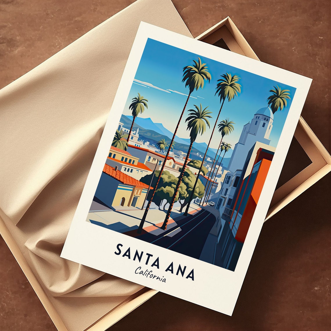 Santa Ana Travel Print Wall Art Santa Ana California City Print Santa Ana Travel Gift Santa Ana City Poster Wall Art - Image 3