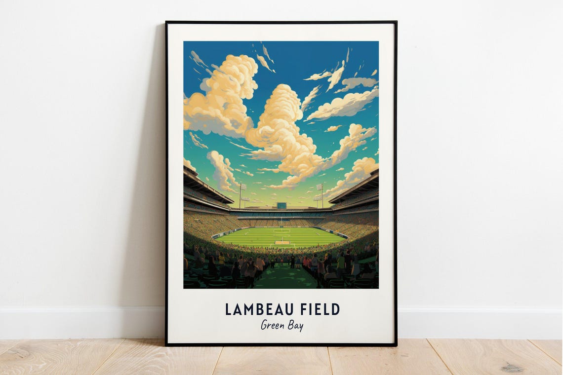 Lambeau Field Green Bay Stadium Packed Crowd Game Day Poster