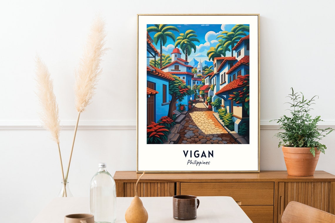 Calle Crisologo Travel Print Wall Art Vigan Philippines City Print Calle Crisologo Travel Gift Calle Crisologo Poster - Image 2