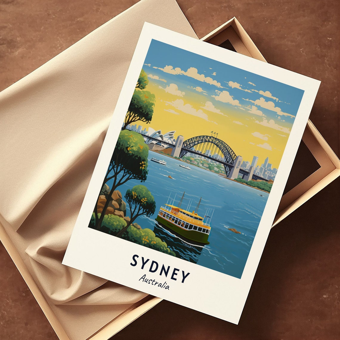 Sydney Australia Harbour Bridge Opera House Sunset Ferry Poster - Image 3
