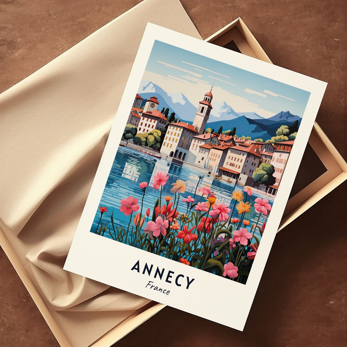 Annecy City Print Annecy Travel Poster France Travel Gift Annecy France Poster Annecy Gift - Image 3