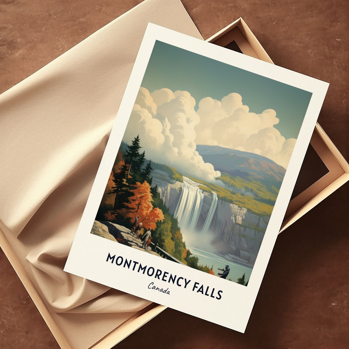 Montmorency Falls Canada Autumn Waterfall Gorge Nature Poster - Image 3