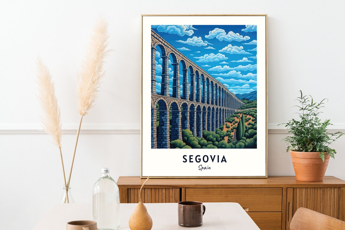 Aqueduct of Segovia Travel Poster, Segovia Spain - Image 2