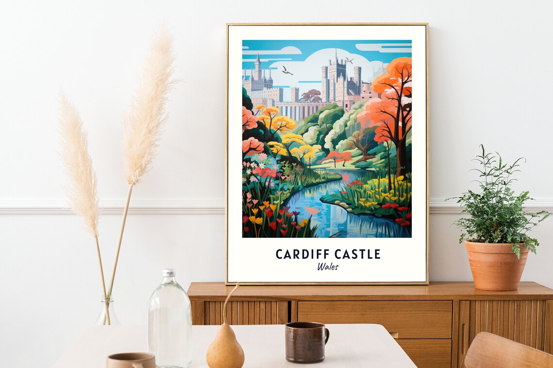 Cardiff Castle Wales Travel Print Wall Art Cardiff Castle Wales City Print Cardiff Castle Wales Travel Gift Cardiff Castle Wall Art - Image 2