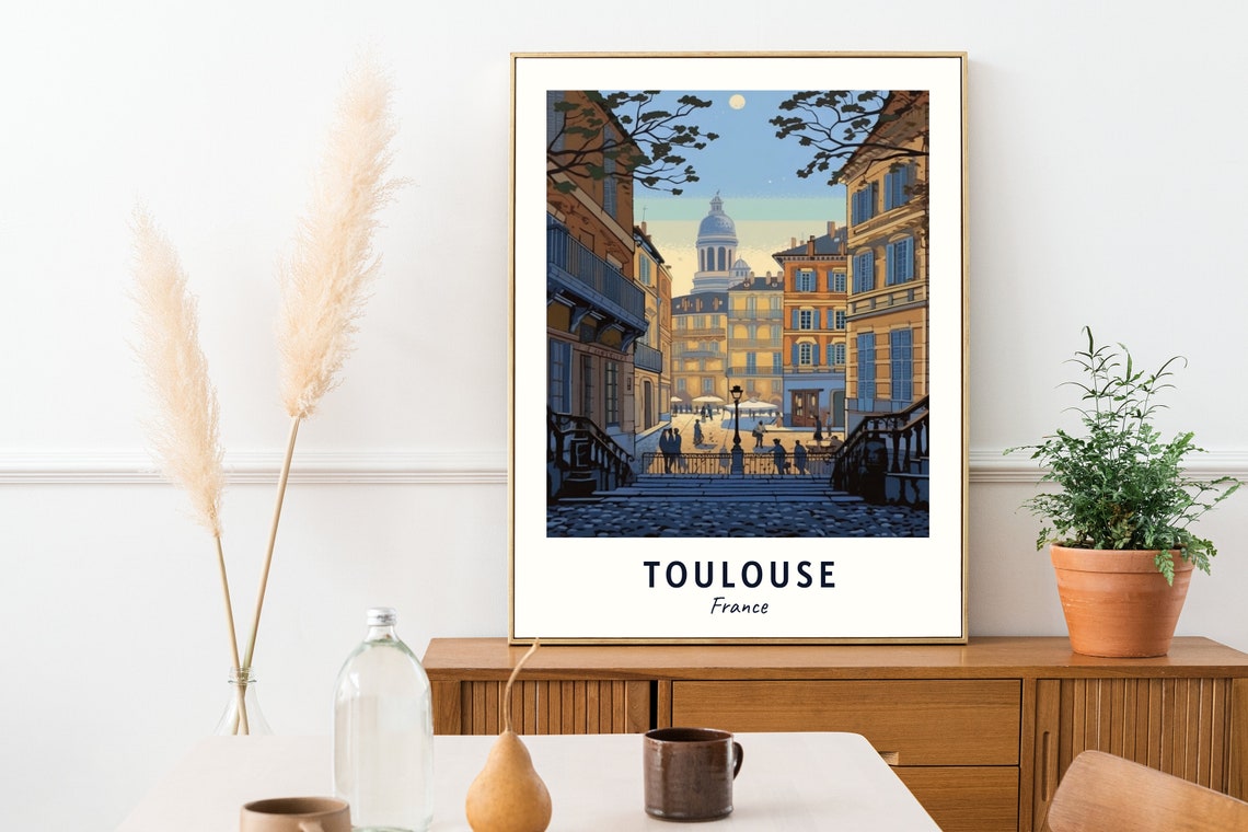 Toulouse Travel Print Toulouse France Travel Gift City Poster Wedding Gift Birthday Present - Image 2