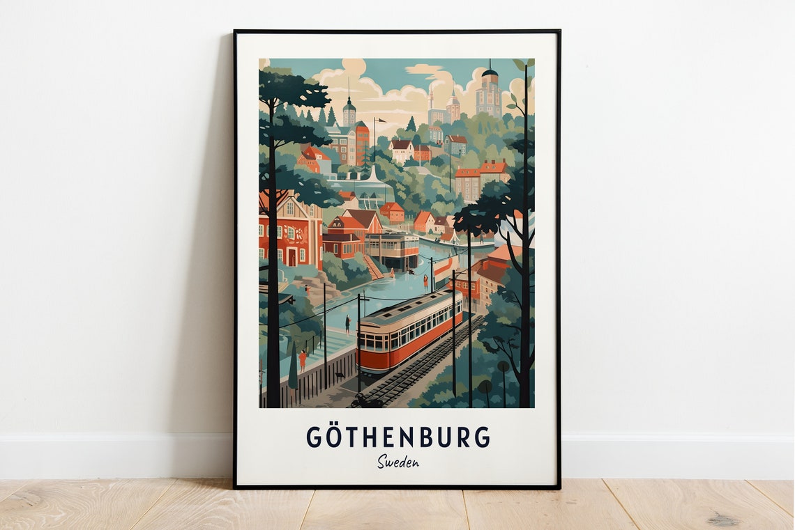 Liseberg Amusement Park Travel Print Wall Art Gthenburg Sweden City Print Liseberg Amusement Park Travel Gift