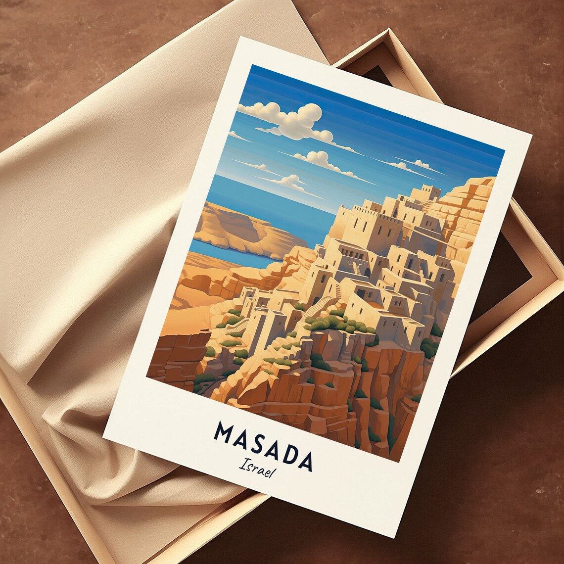 Masada Israel Travel Poster, City Wall Art Print - Image 3