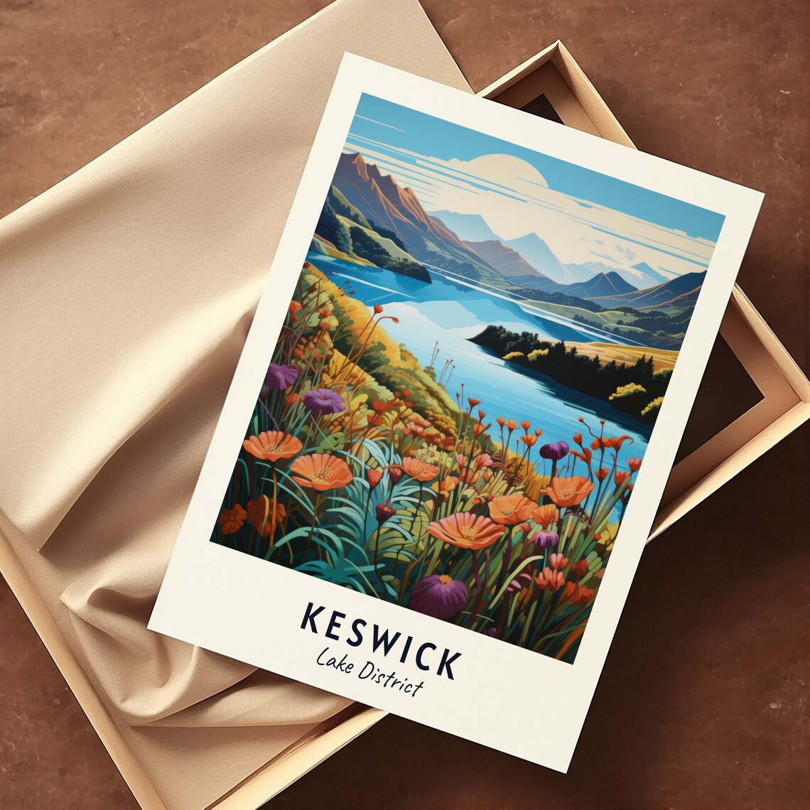 Keswick Lake District Travel Print Wall Art Keswick Lake District City Print Keswick Lake District Travel Gift Keswick Travel Gift - Image 3