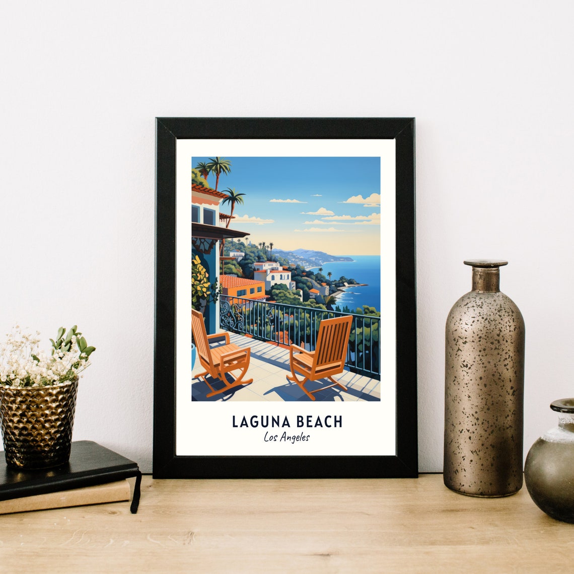 Laguna Beach California Terrace Overlook Coastal Sunset Poster - Image 3