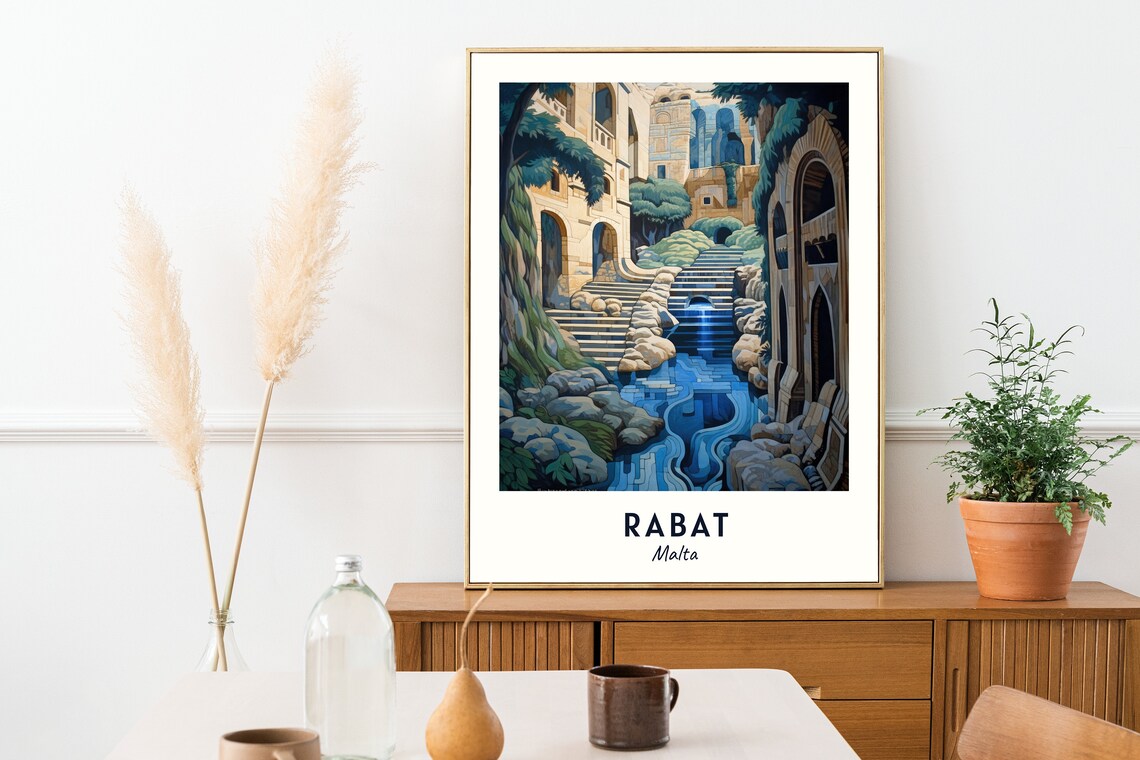 Catacombs Of St Paul Ancient Stone Grotto Rabat Malta Travel Poster - Image 2