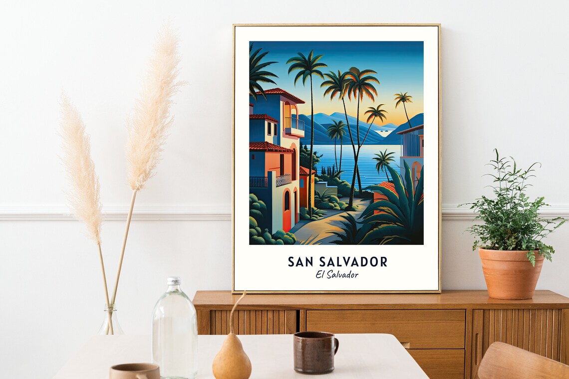 San Salvador Travel Poster, El Salvador City Print - Image 2