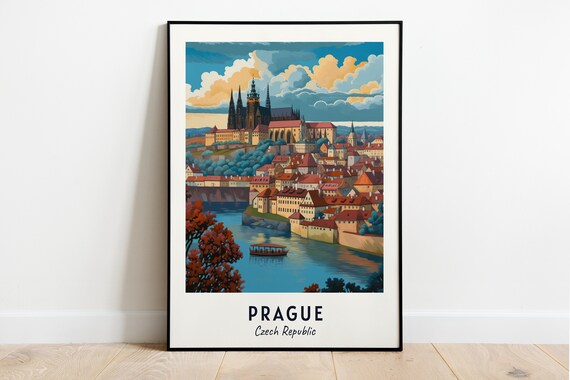Prague Castle and Old Town Over the River Prague Czech Republic Poster