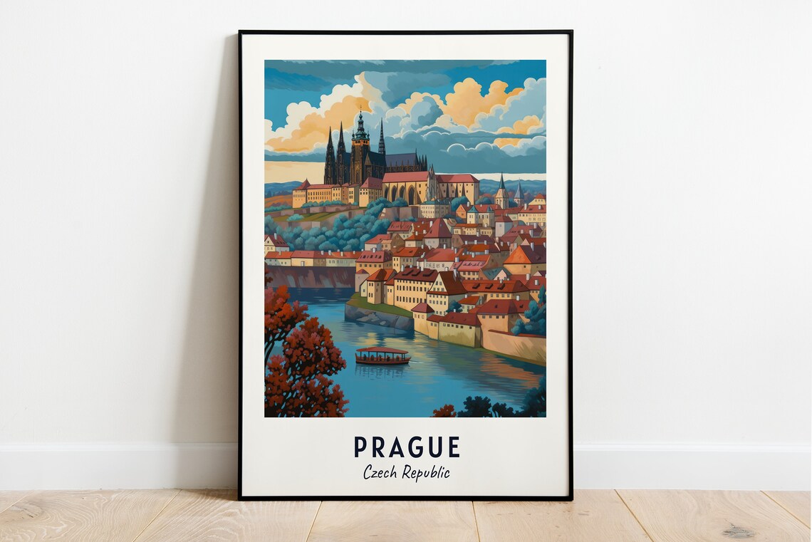 Prague Castle and Old Town Over the River Prague Czech Republic Poster