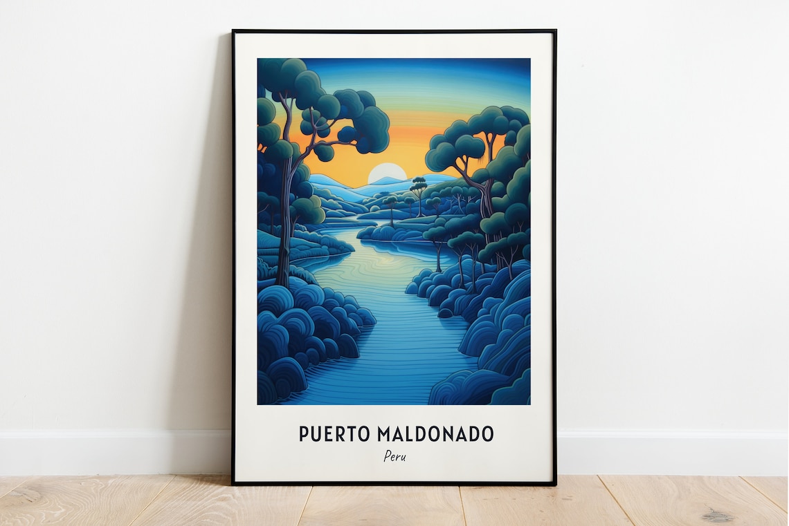 Tres Chimbadas Lake Travel Print, Puerto Maldonado Peru