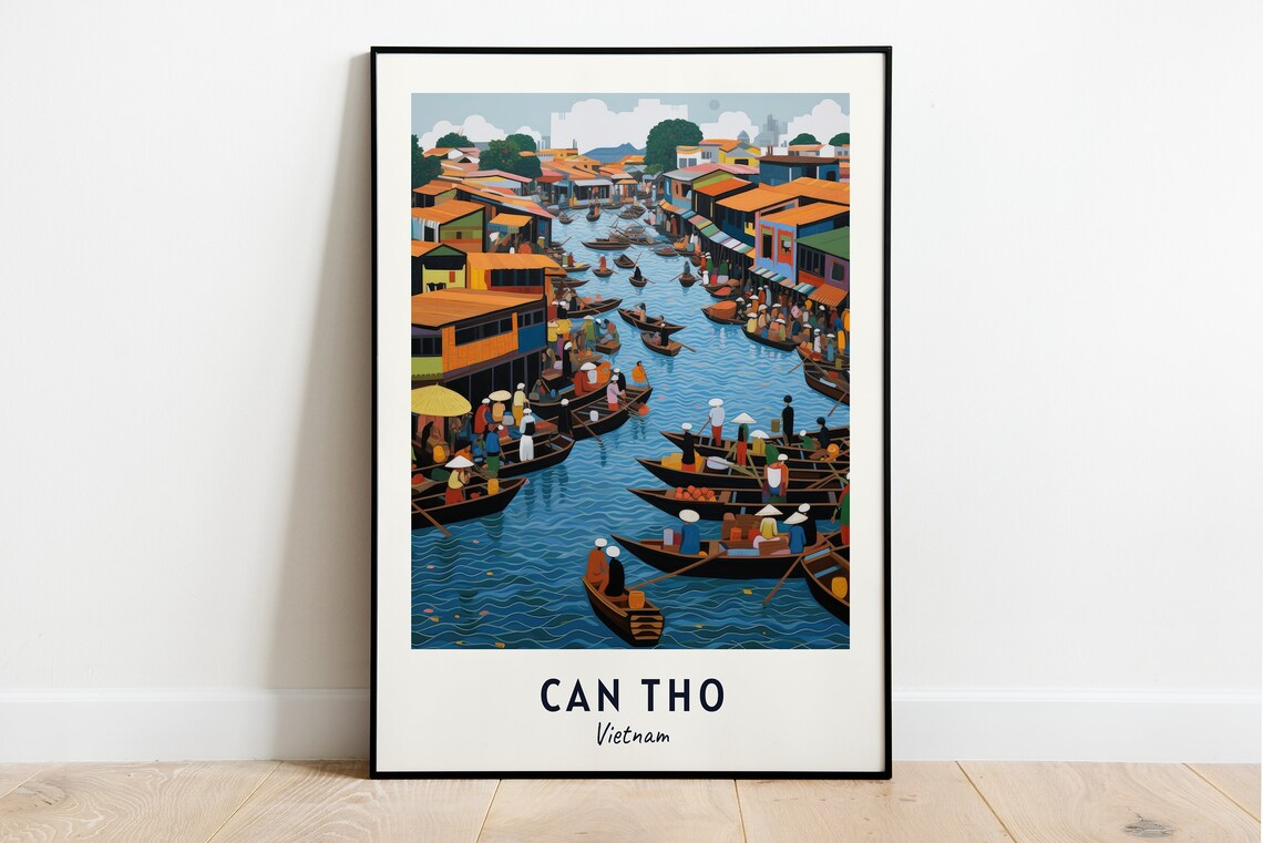 Cai Rang Floating Market Can Tho Vietnam Early Morning Boats Poster