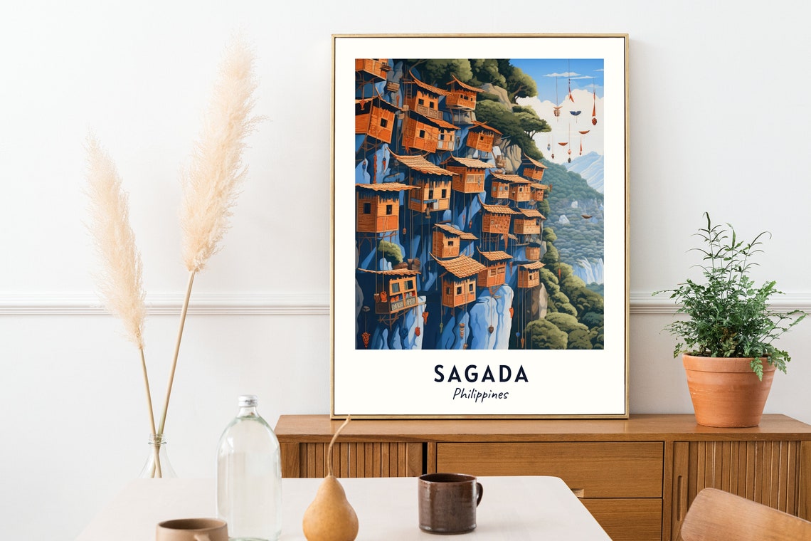Sagada Philippines Ancient Hanging Coffins On Cliff Face Poster - Image 2