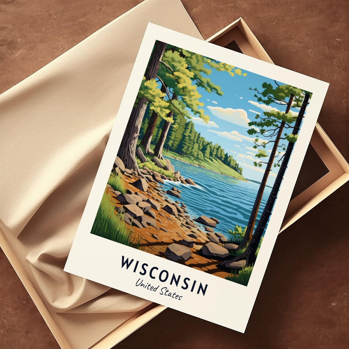 Wisconsin Travel Poster, United States City Gift - Image 3