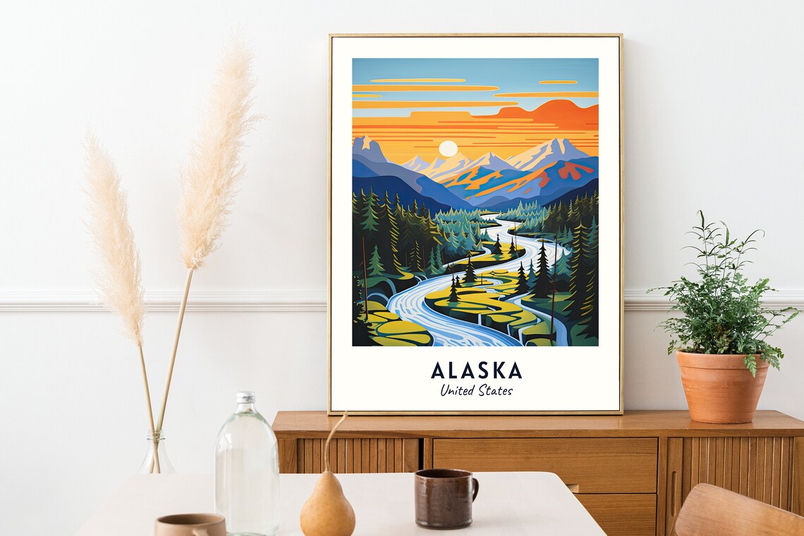 Alaska Travel Poster, United States City View - Image 2