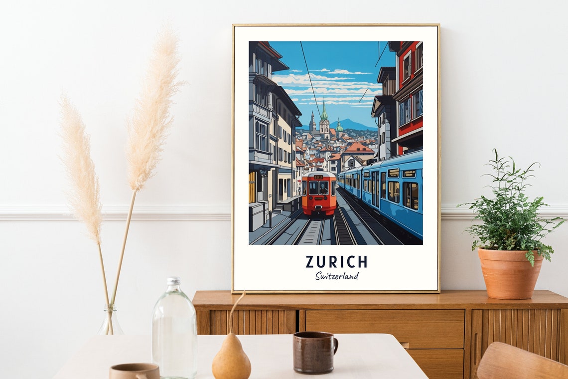 Zurich Travel Print Wall Art Zurich Switzerland City Print Zurich Travel Gift Zurich City Poster Travel Gift - Image 2