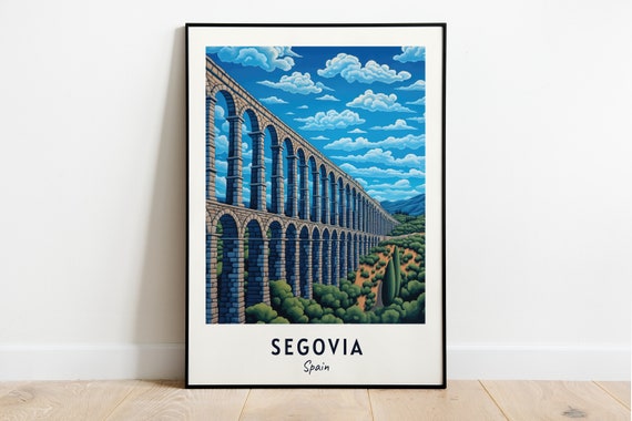 Aqueduct of Segovia Travel Poster, Segovia Spain